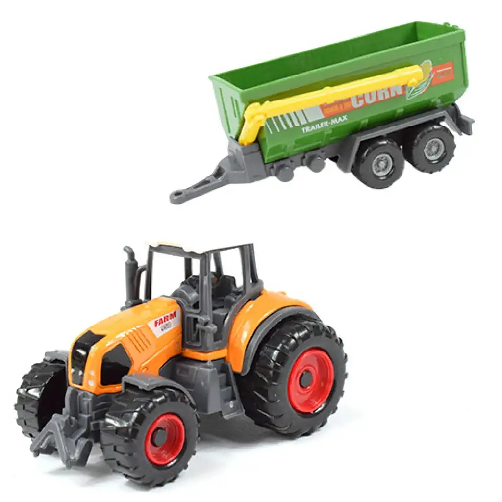imagen de Juego de Granja: Tractor agrícola con remolque en cuatro versiones de 22cm 5