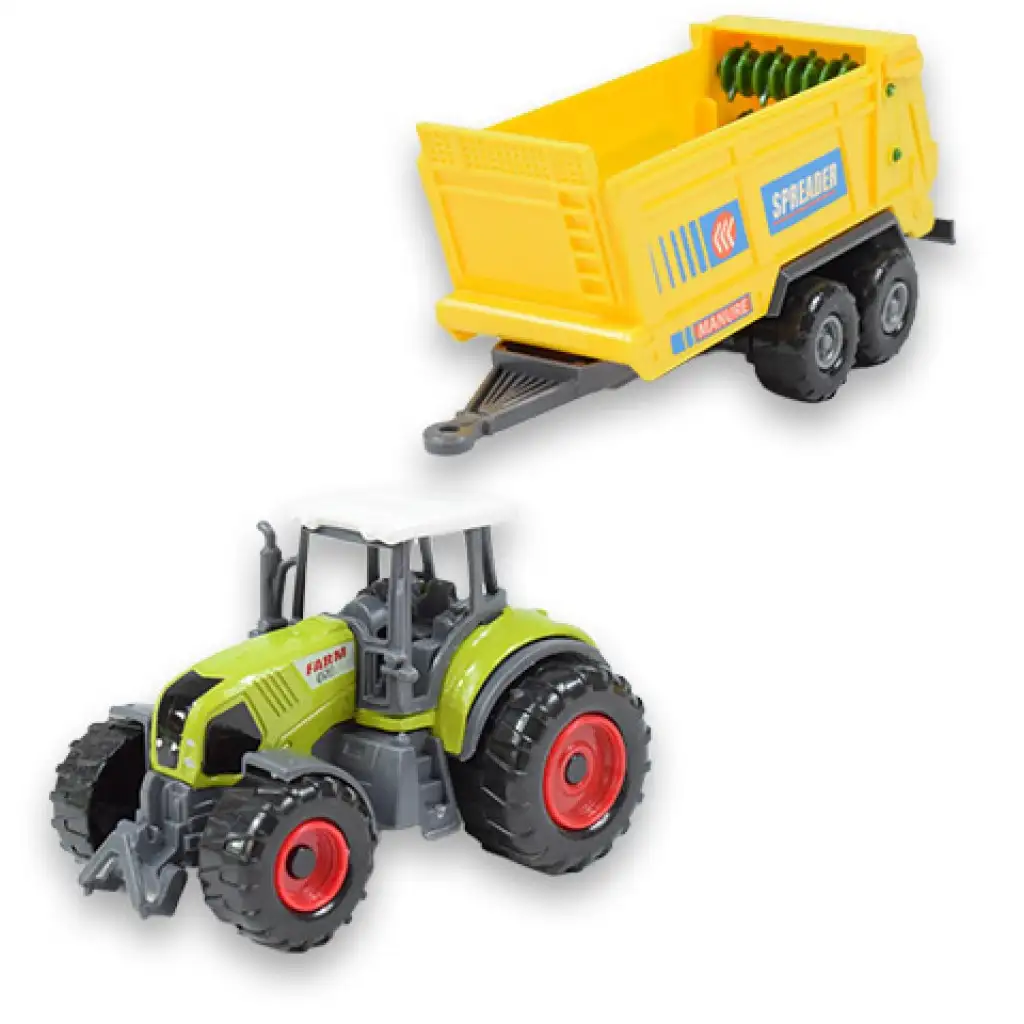 imagen de Juego de Granja: Tractor agrícola con remolque en cuatro versiones de 22cm 9