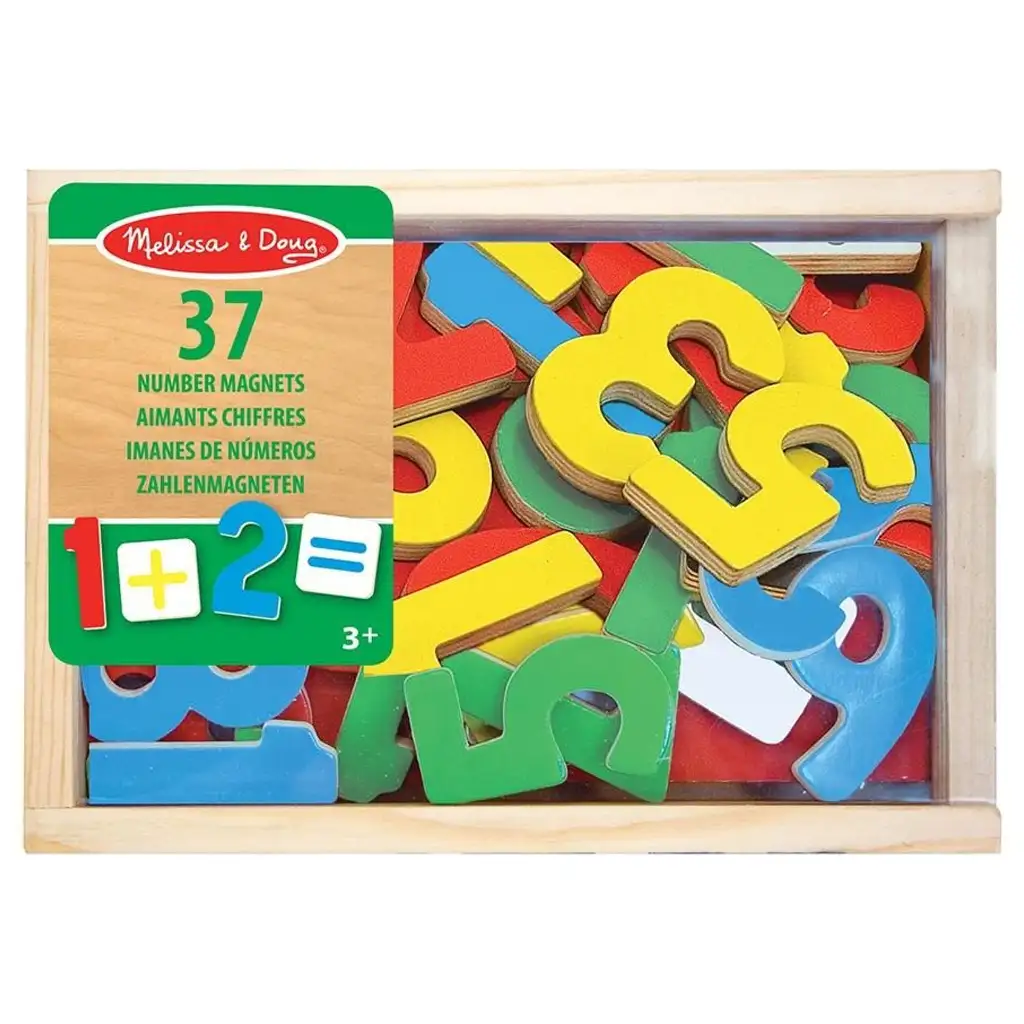 imagen de Juego de habilidades con números de madera magnéticos en caja de almacenamiento - Melissa & Doug 1