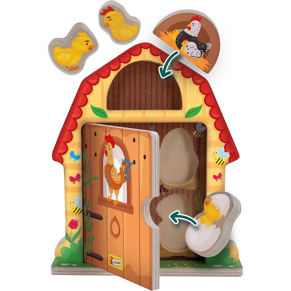 imagen de Juego de habilidades de familia de gallinas de madera Montessori - Lisciani 2