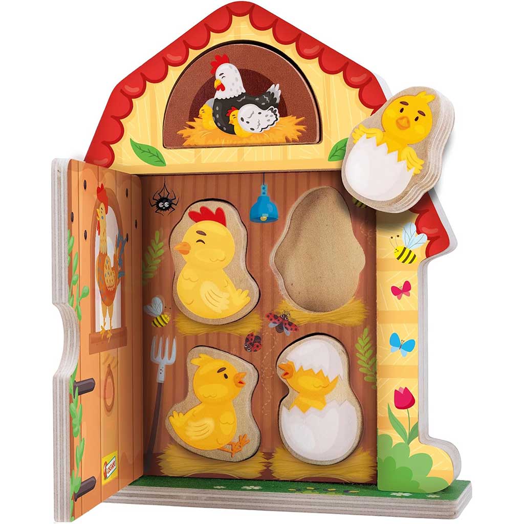 imagen de Juego de habilidades de familia de gallinas de madera Montessori - Lisciani 3