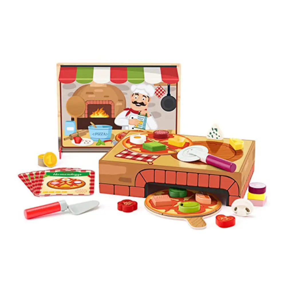 imagen de Juego de hacer pizza de madera - Woodyland 1