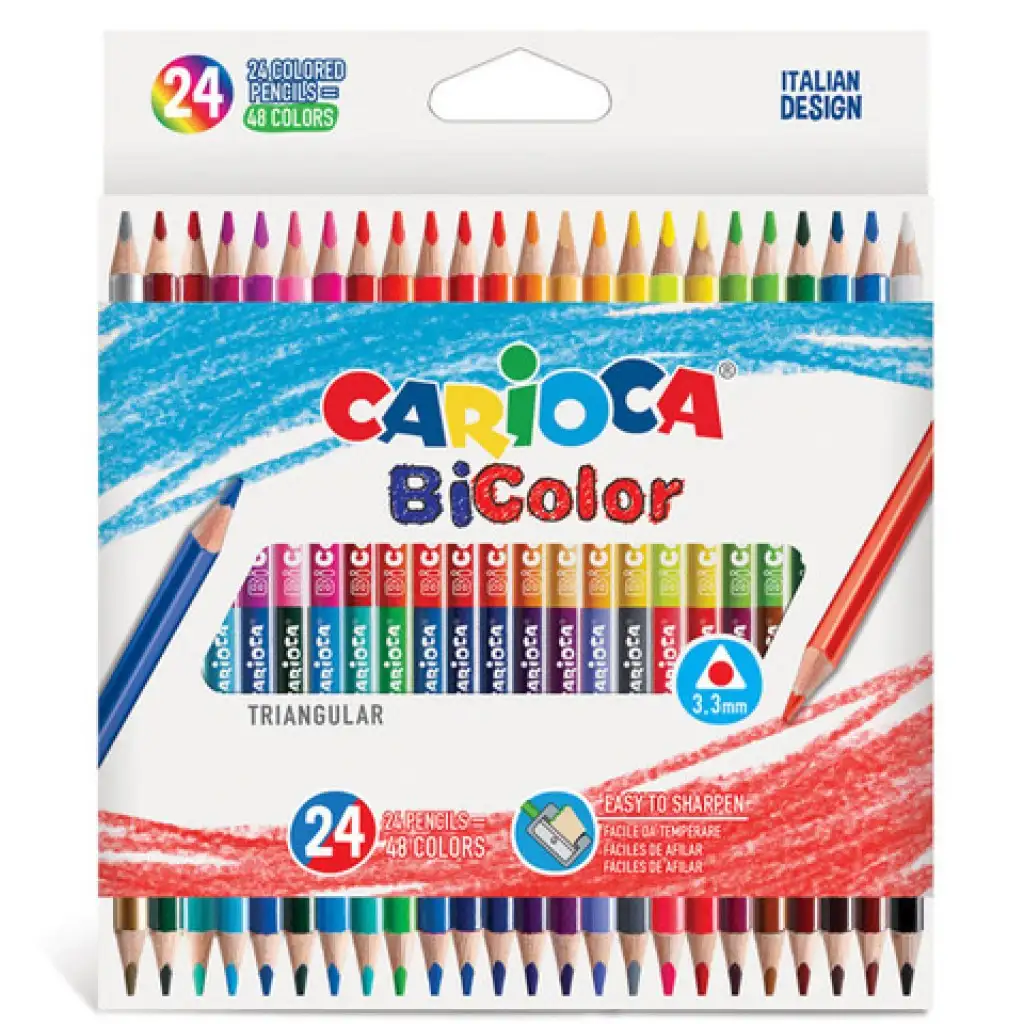 imagen de Juego de lápices de colores de doble punta 24 piezas 48 colores - Carioca 1