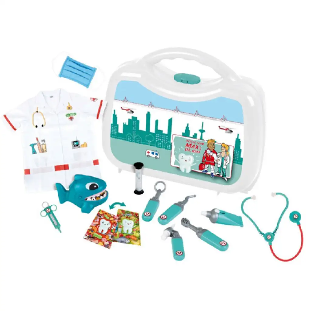 imagen de Juego de maletín de dentista Deluxe con tiburones 1