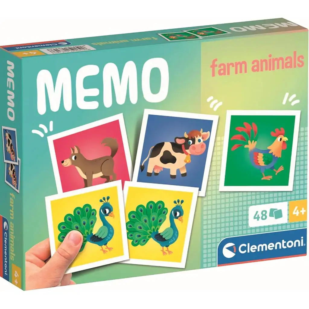 imagen de Juego de memoria de animales de granja de 48 piezas - Clementoni 1