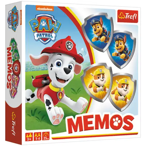 imagen de Juego de memoria Patrulla Canina con fichas en forma de escudo - Trefl 1