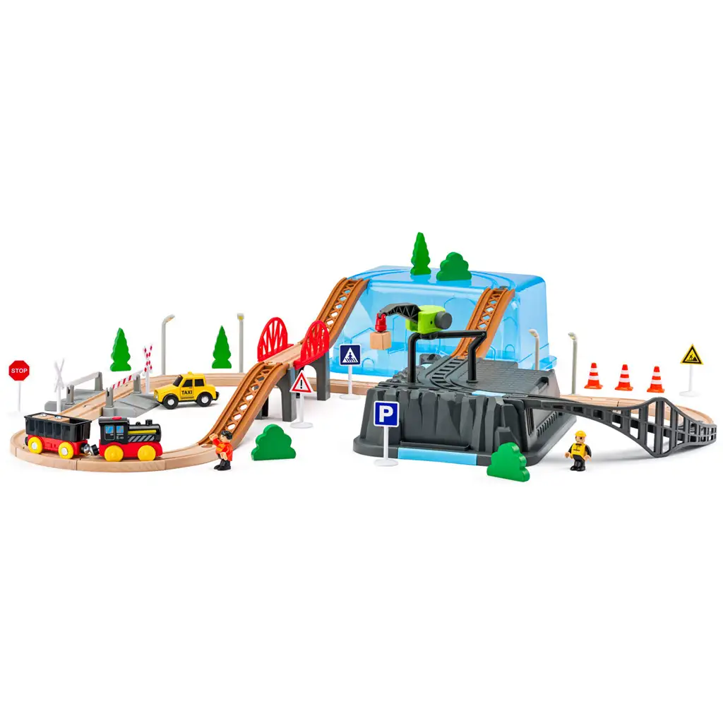 imagen de Juego de minería con vía de tren de 54 piezas - Woodyland 1