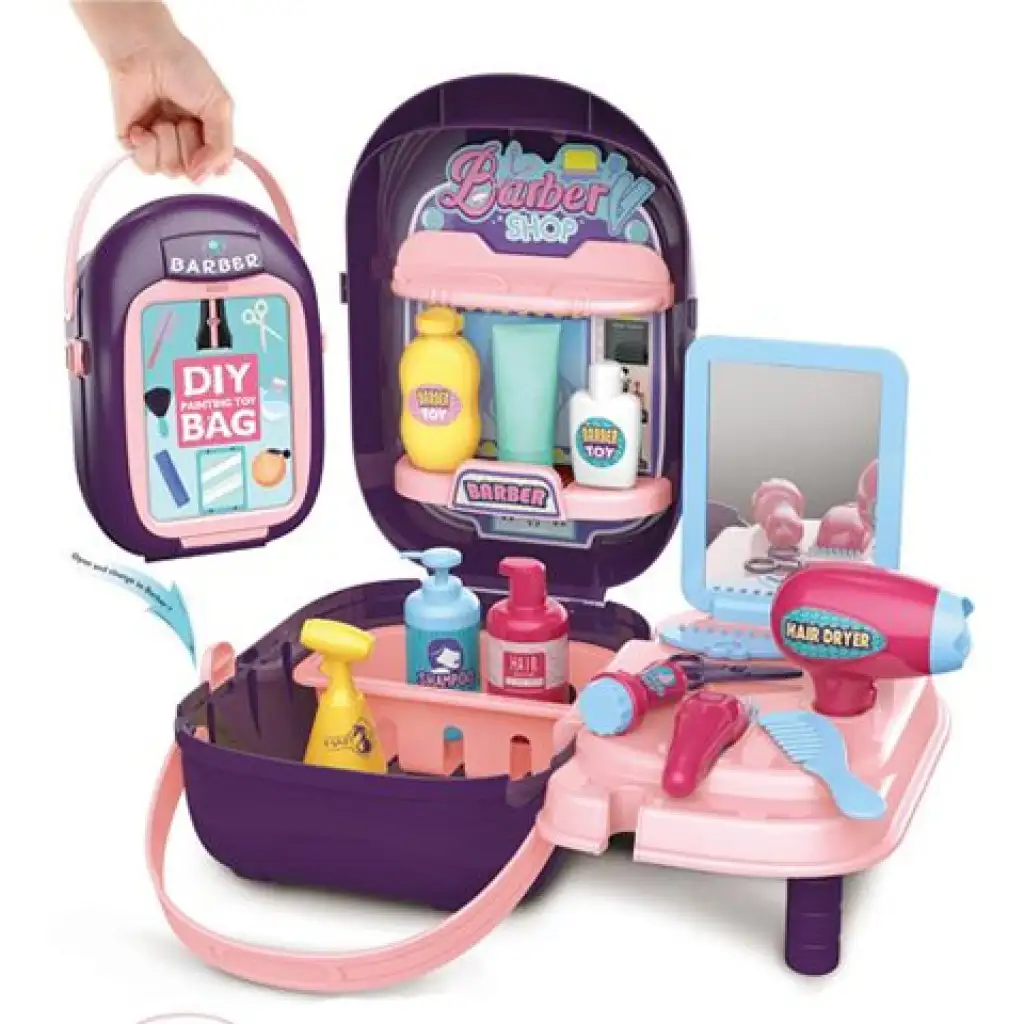 imagen de Juego de peluquería portátil de 25 piezas en bolsa morada 1