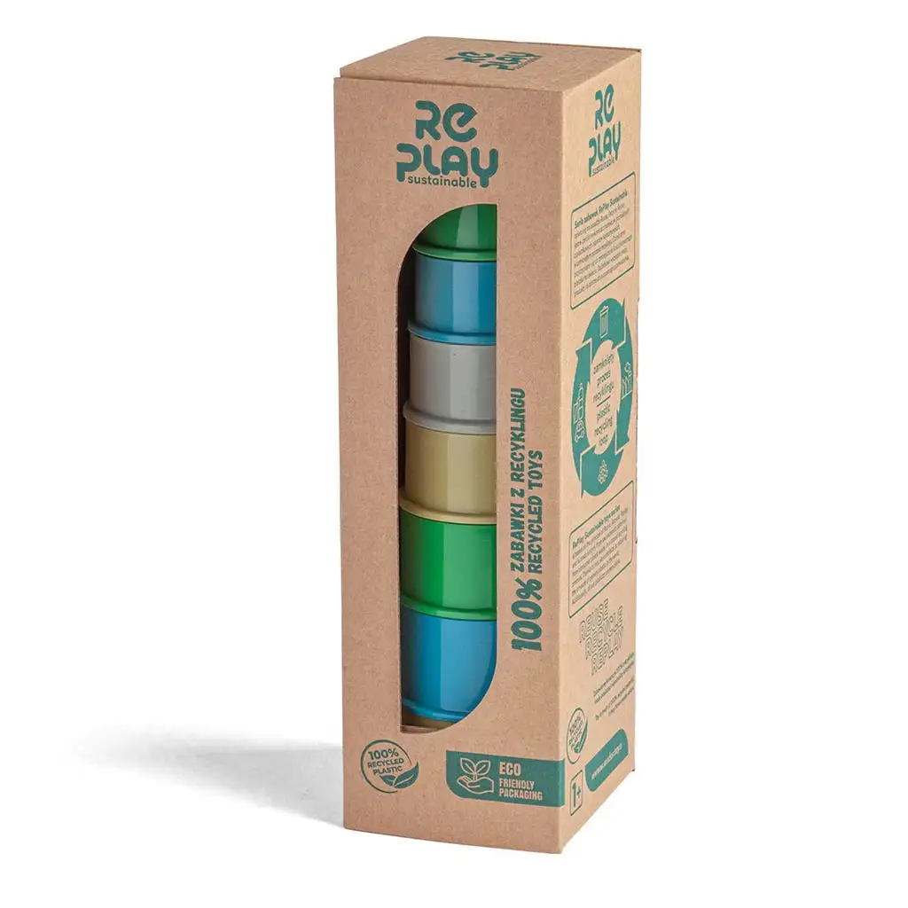 imagen de Juego de pirámide de tazas de construcción de 8 piezas de RePlay reciclado 2