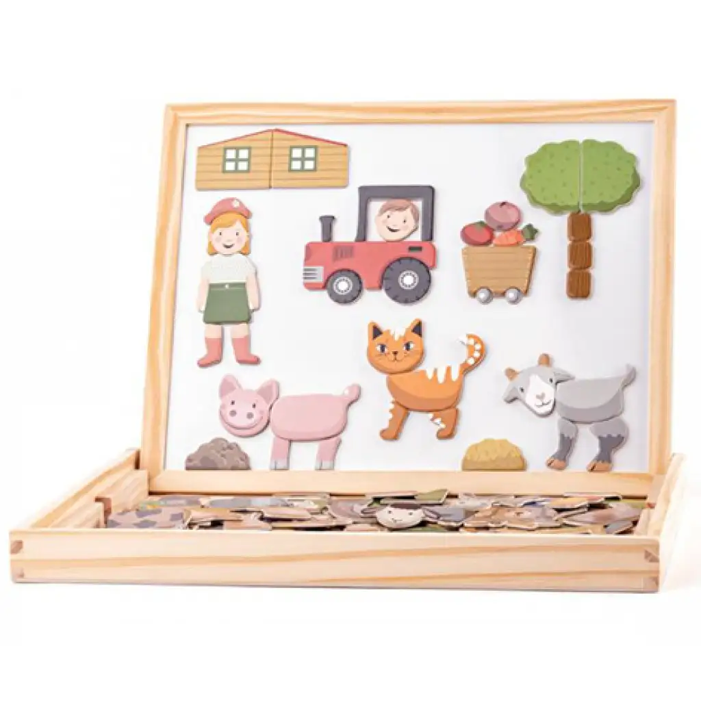 imagen de Juego de pizarra magnética de doble cara con animales - Woodyland 1