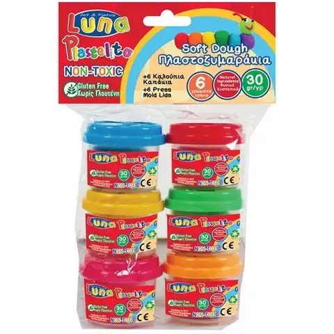 imagen de Juego de plastilina en tarro de colores 6 piezas 30gr 1