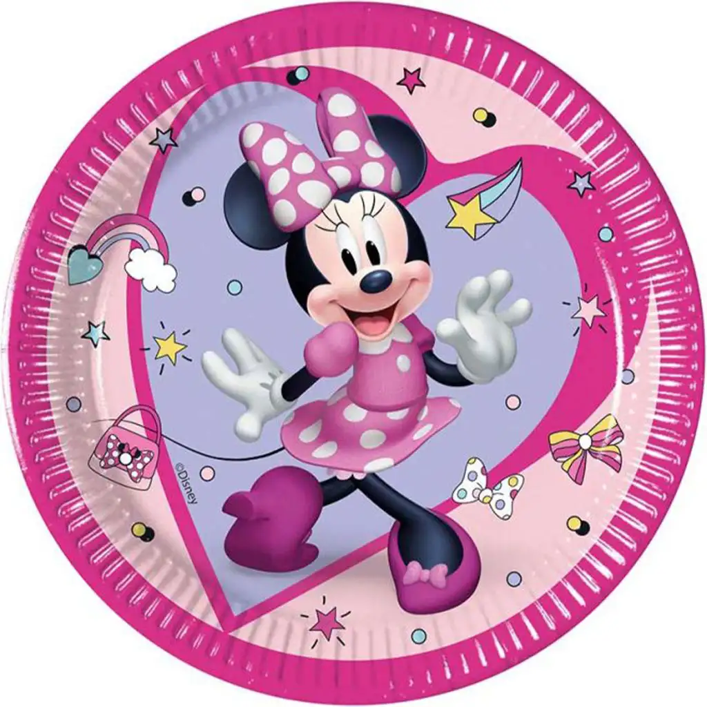 imagen de Juego de platos de papel de 8 piezas de Disney Minnie Mouse de 20 cm 1