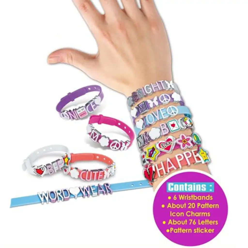 imagen de Juego de pulseras de creador para niñas con cuentas de letras 2