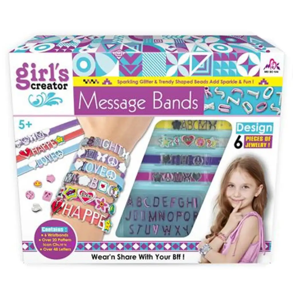 imagen de Juego de pulseras de creador para niñas con cuentas de letras 1