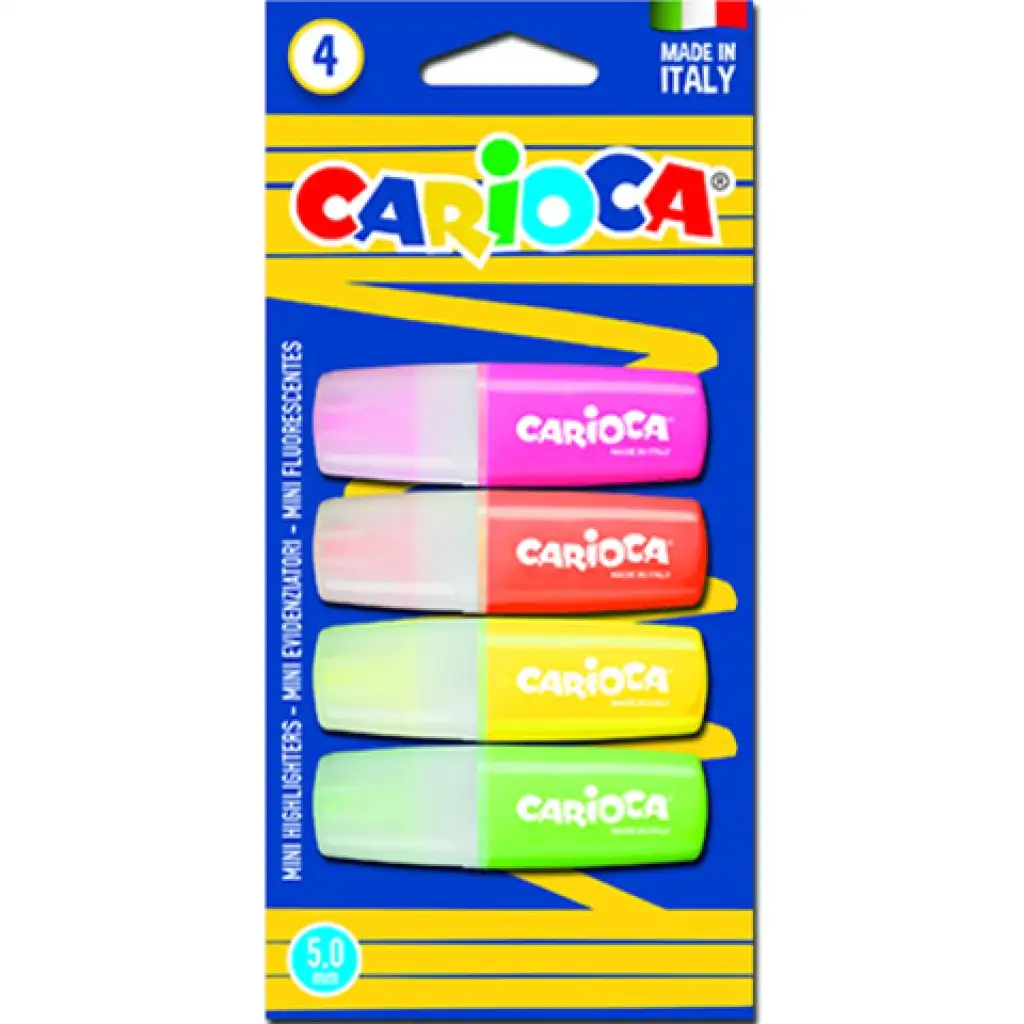 imagen de Juego de resaltadores mini de colores 4 unidades - Carioca 1