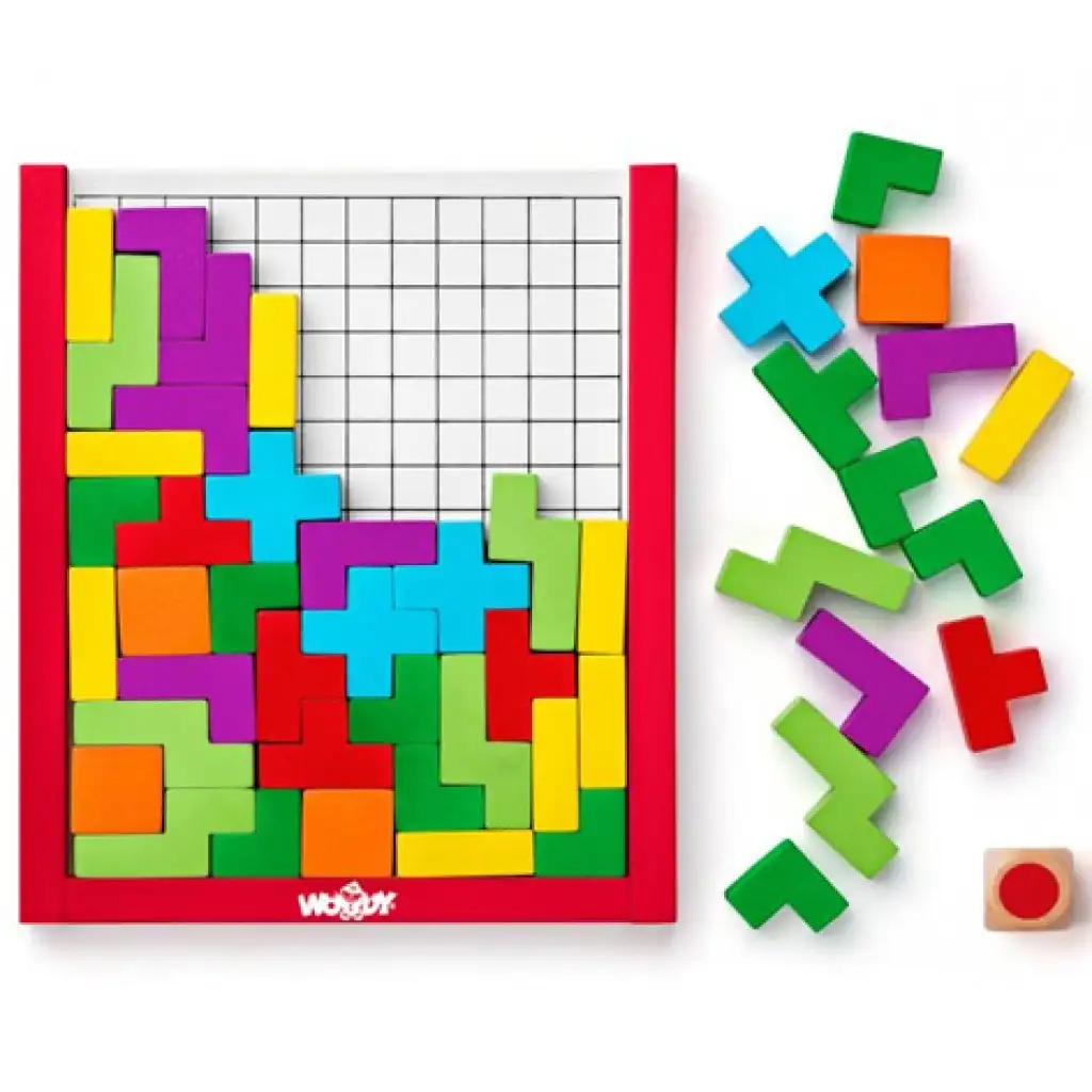 imagen de Juego de rompecabezas Tetris de madera colorido - Woodyland 2