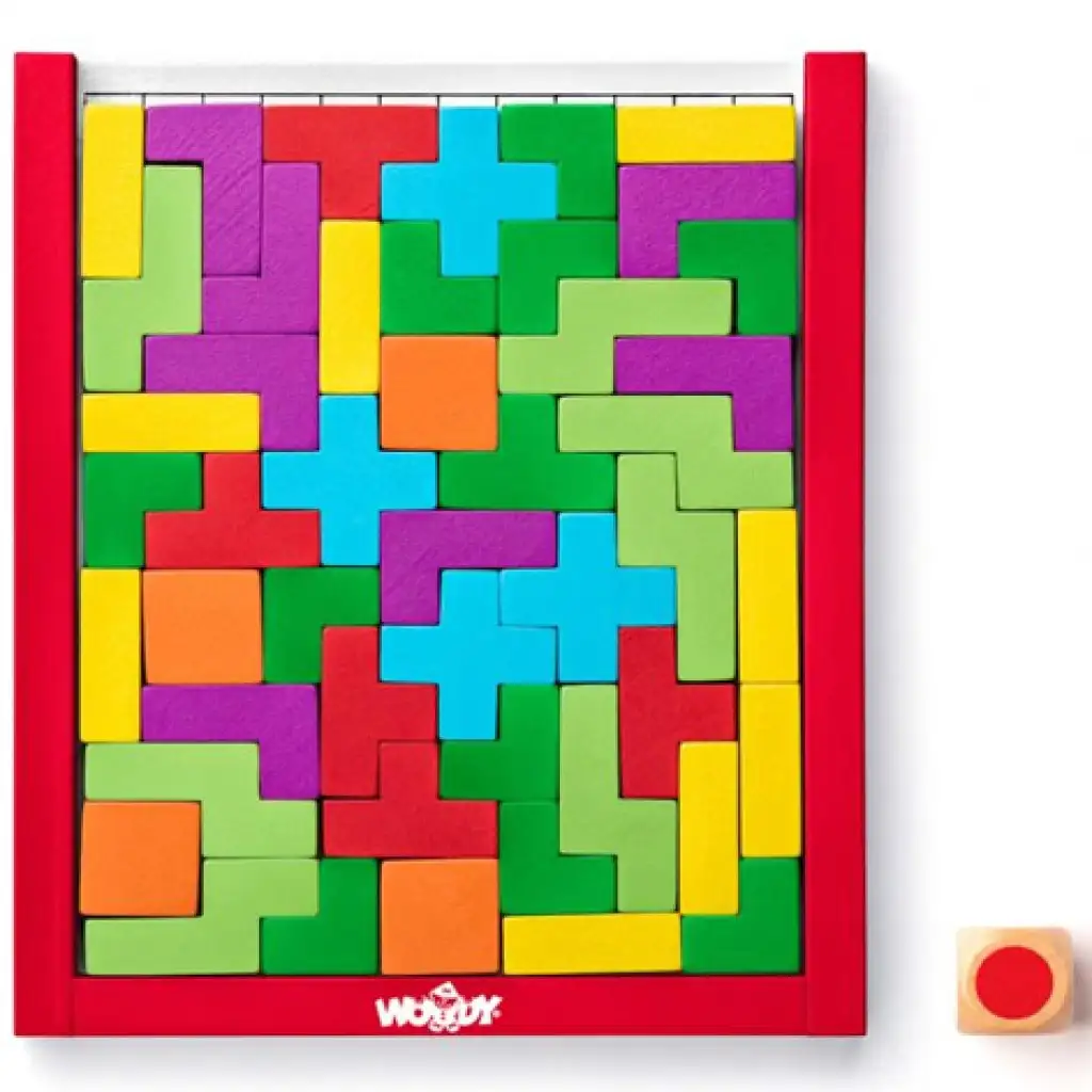 imagen de Juego de rompecabezas Tetris de madera colorido - Woodyland 1