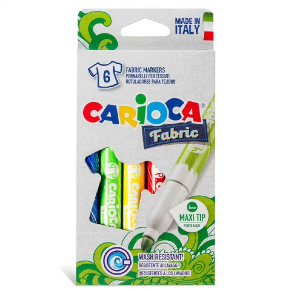 imagen de Juego de rotuladores de tela 6ud - Carioca 2