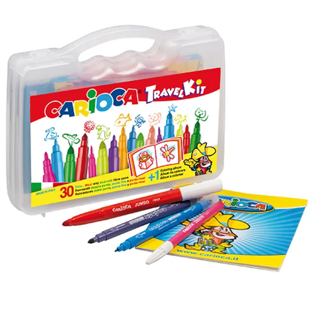 imagen de Juego de rotuladores en bolsa con libro para colorear - Carioca 1