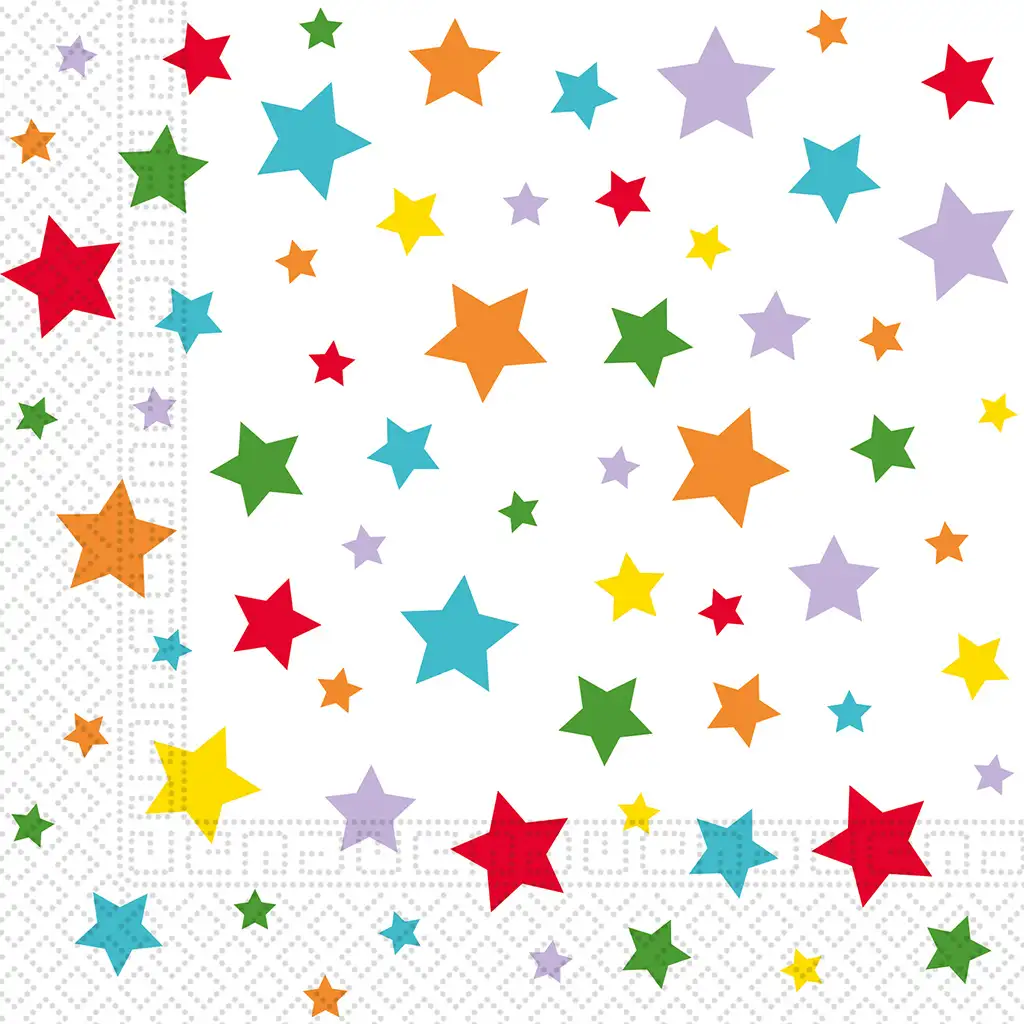 imagen de Juego de servilletas de papel estrelladas – 2 capas, 33x33 cm, 20 unidades 1
