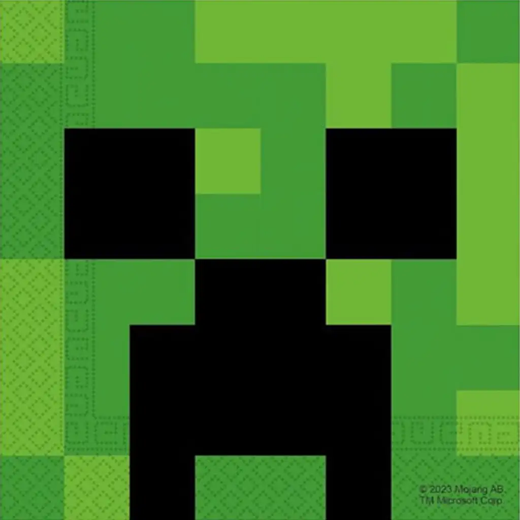 imagen de Juego de servilletas de papel Minecraft – 2 capas, 33x33 cm, 20 unidades 1