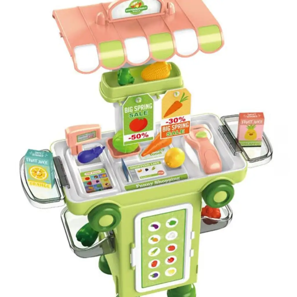 imagen de Juego de supermercado en carrito rodante de 37 piezas 1