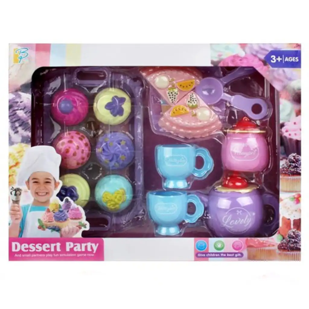 imagen de Juego de té y pasteles de plástico con accesorios 1