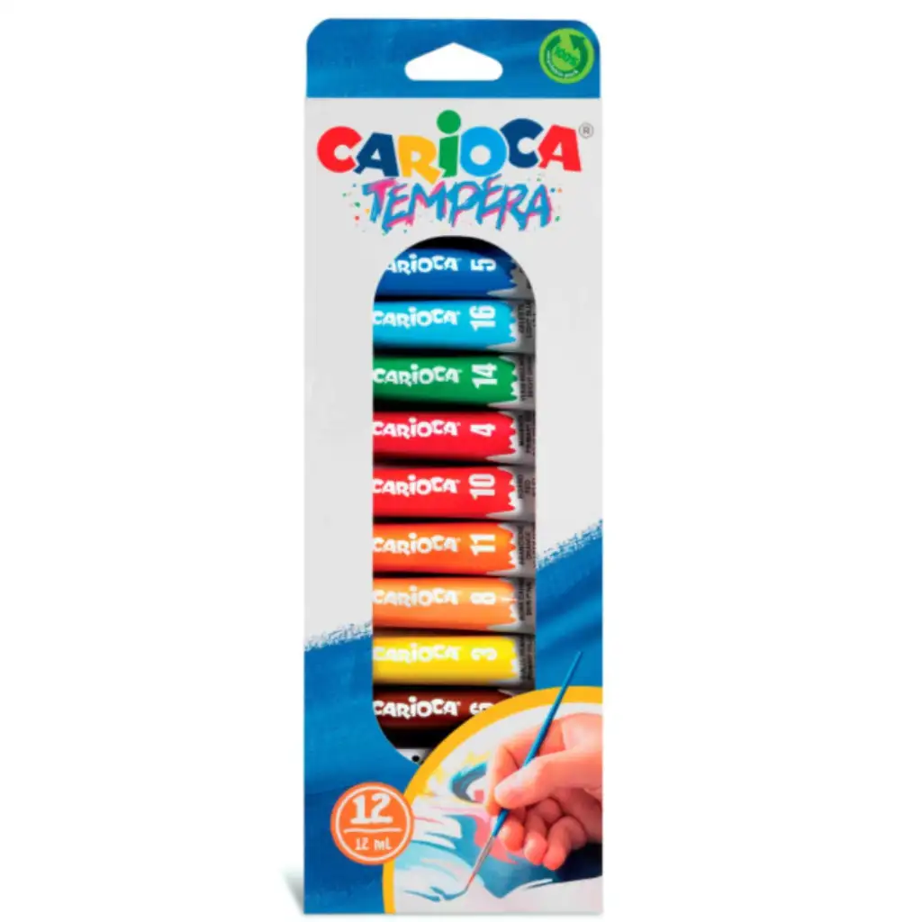imagen de Juego de témperas de colores de 12 piezas - Carioca 1