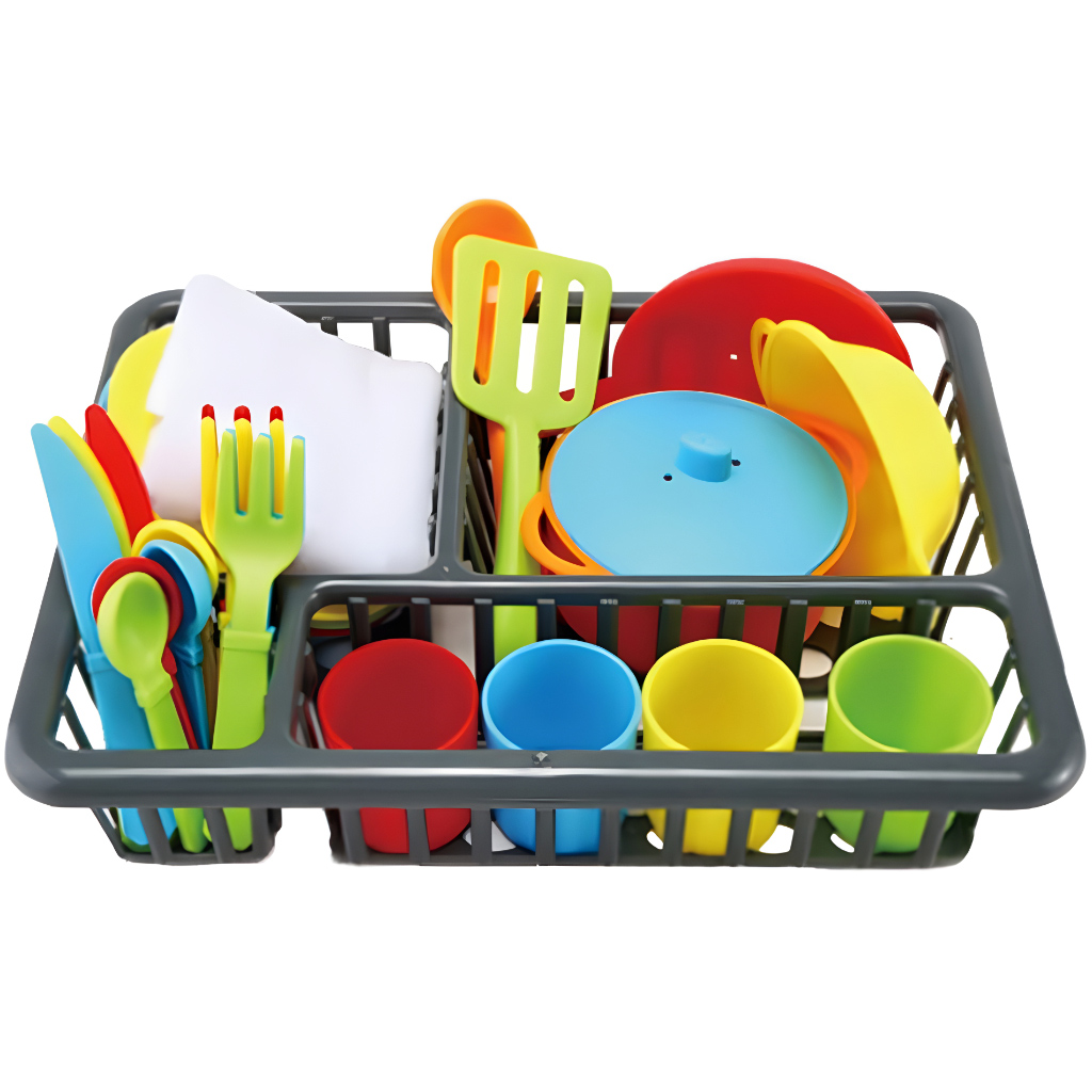 imagen de Juego de utensilios de cocina y vajilla colorido con escurridor de 28 piezas 255x18cm 1