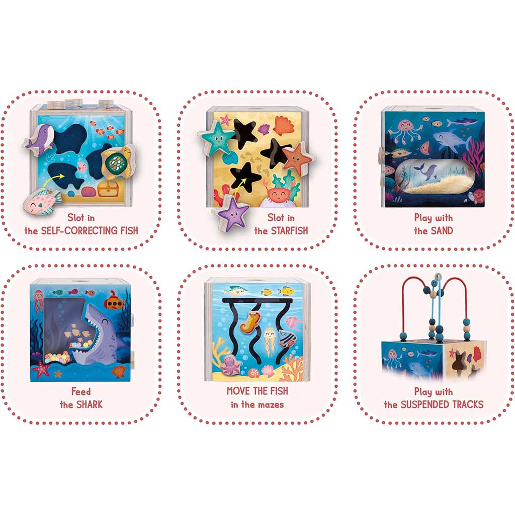 imagen de Juego sensorial de habilidades Montessori de madera - Vida submarina - Lisciani 2
