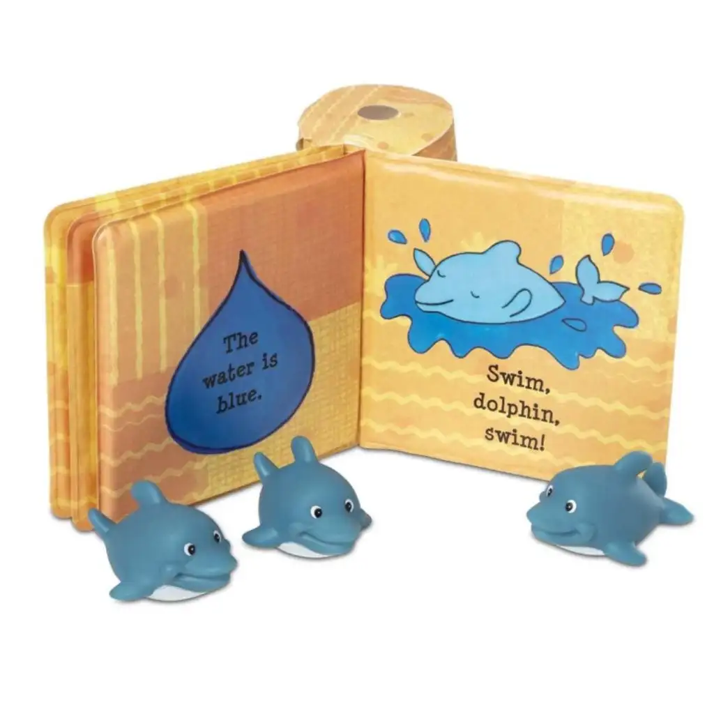 imagen de Juguete de baño: Libro impermeable, bebés delfines - Melissa & Doug 2