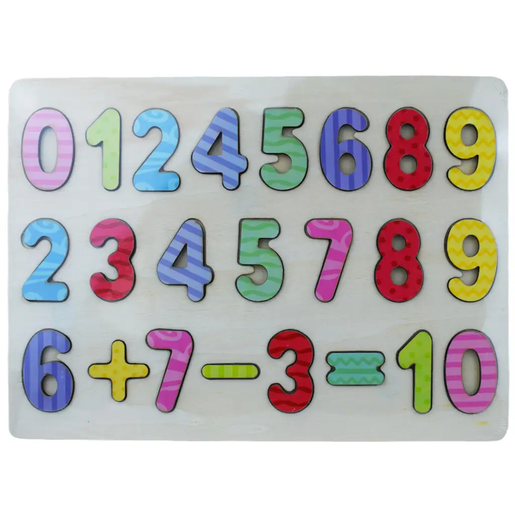 imagen de Juguete de encaje de formas numéricas de madera colorido 30x23cm 1