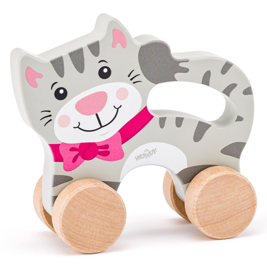 imagen de Juguete de gato de madera para empujar - Woodyland 1
