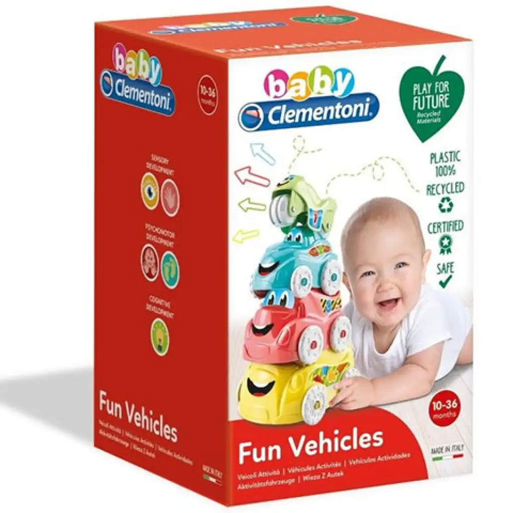 imagen de Juguetes de vehículos apilables divertidos - Clementoni baby 1