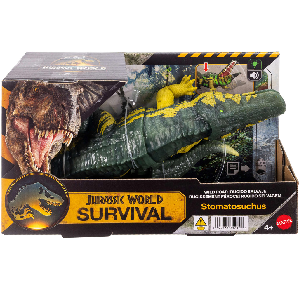 imagen de Jurassic World: Dinosaurio Stomatosuchus atacante con sonido y luz – Mattel 1