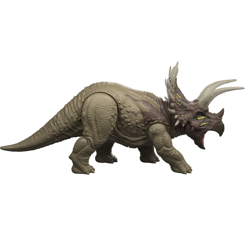 imagen de Jurassic World: Dinosaurio Triceratops atacante con sonido y luz – Mattel 2