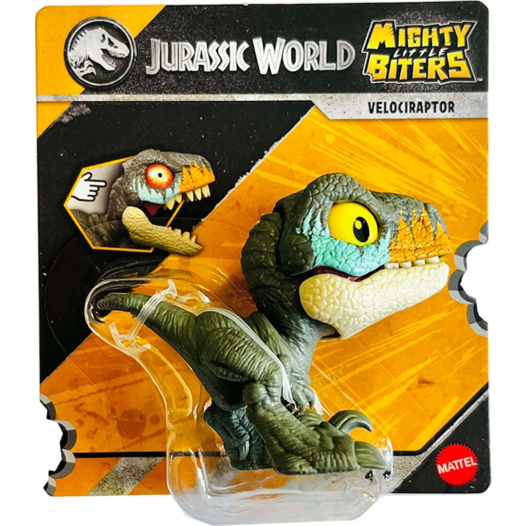 imagen de Jurassic World: Figura mini verde Velociraptor mordedor - Mattel 1