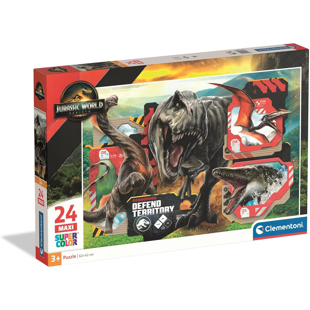 imagen de Jurassic World Maxi Super Color rompecabezas de 24 piezas - Clementoni 1