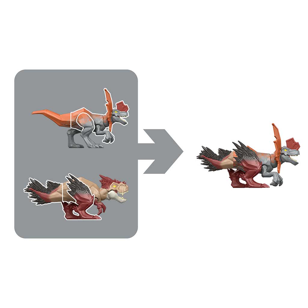 imagen de Jurassic World: Mayhem Mix-Ups DIY Mutante dino Dilophosaurus - Mattel 2