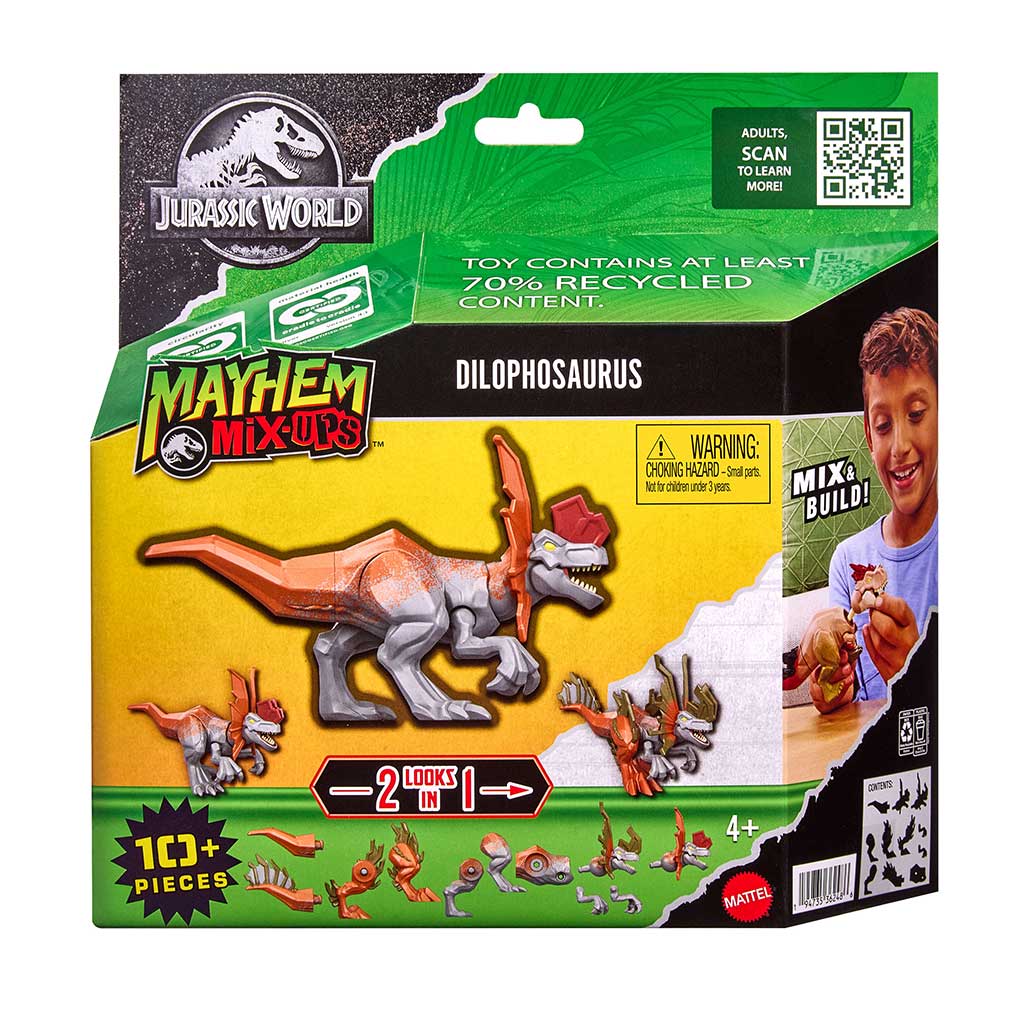 imagen de Jurassic World: Mayhem Mix-Ups DIY Mutante dino Dilophosaurus - Mattel 1