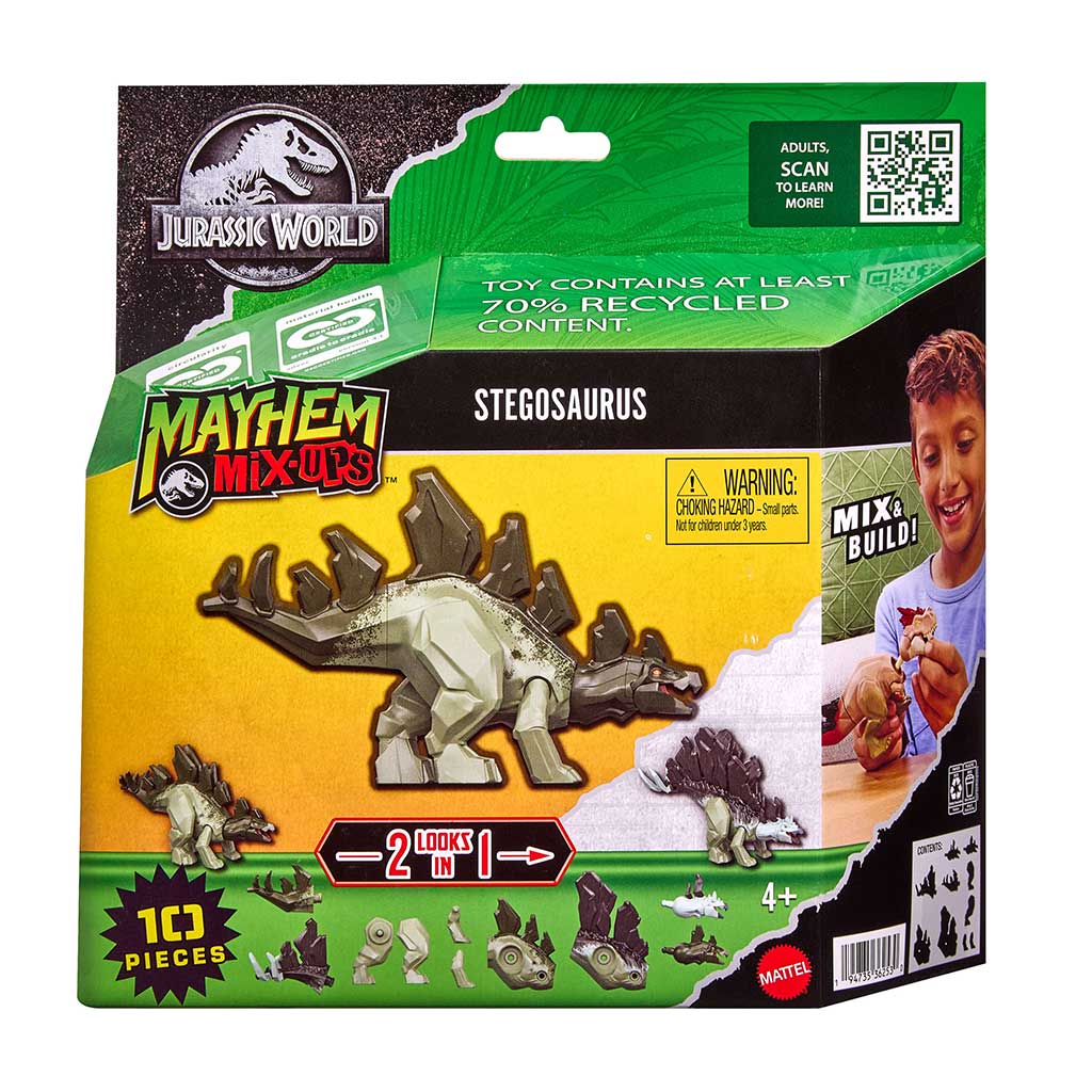 imagen de Jurassic World: Mayhem Mix-Ups DIY Mutante dino Stegosaurus - Mattel 1