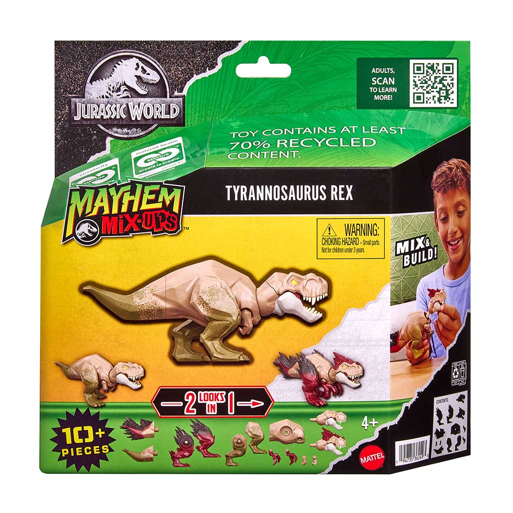 imagen de Jurassic World: Mayhem Mix-Ups DIY Mutante dino T-Rex - Mattel 1
