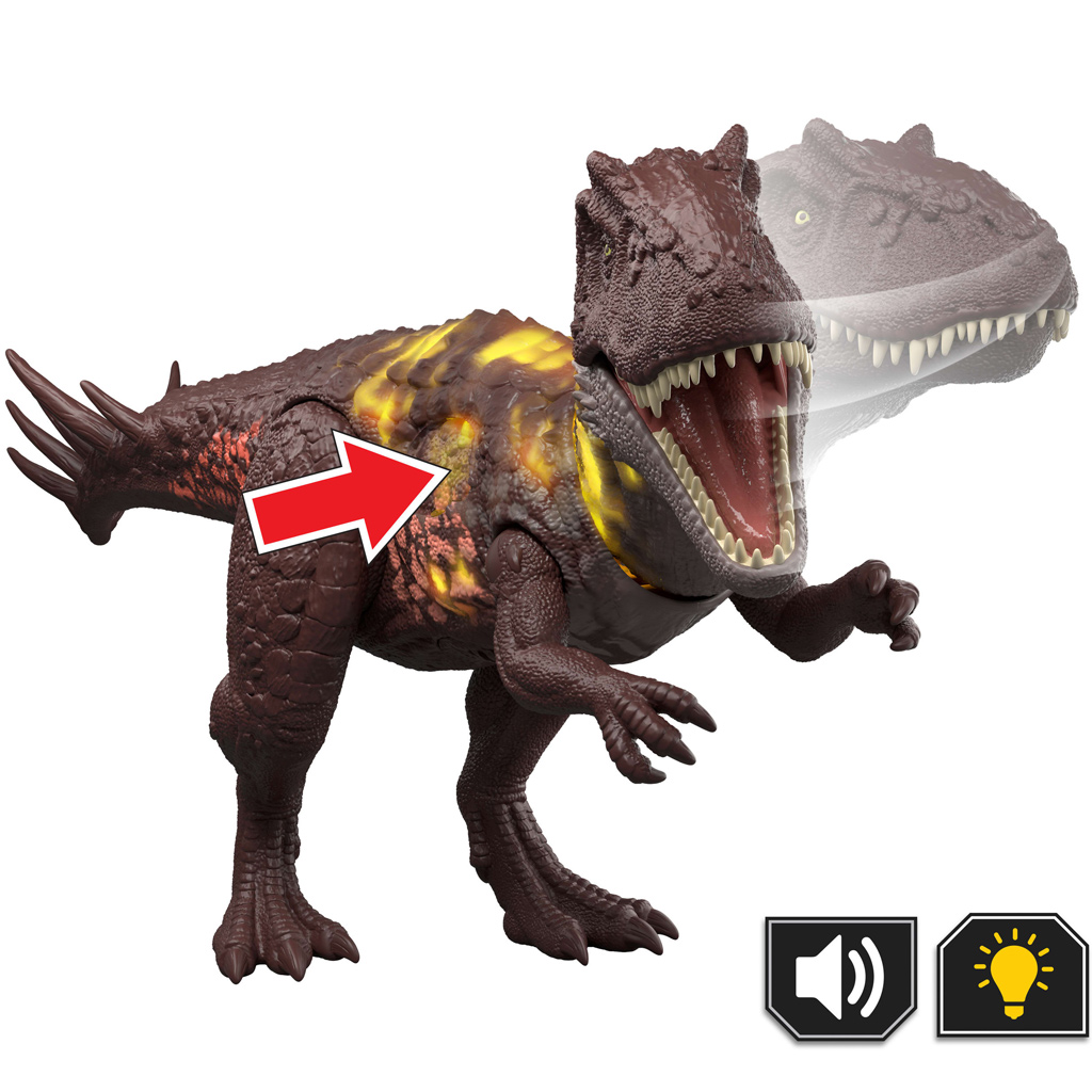 imagen de Jurassic World: Metriacanthosaurus dinosaurio atacante con sonido y luz – Mattel 3