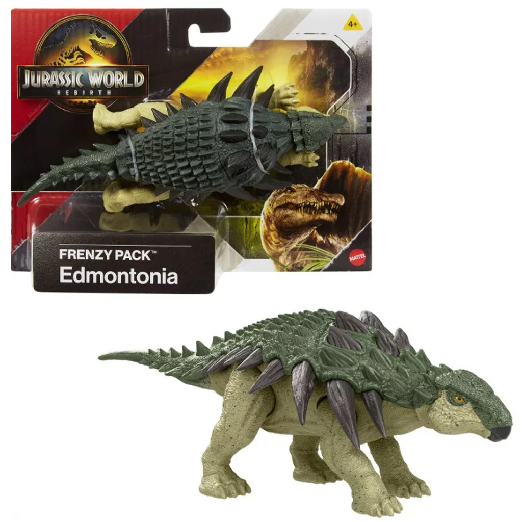 imagen de Jurassic World: Renacimiento Frenzy pack figura de dinosaurio Edmontonia - Mattel 1