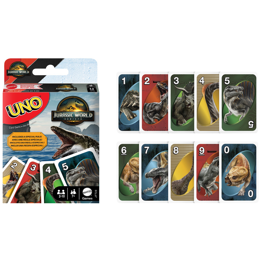 imagen de Jurassic World: Renacimiento UNO juego de cartas - Mattel 3