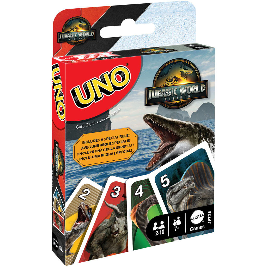 imagen de Jurassic World: Renacimiento UNO juego de cartas - Mattel 1