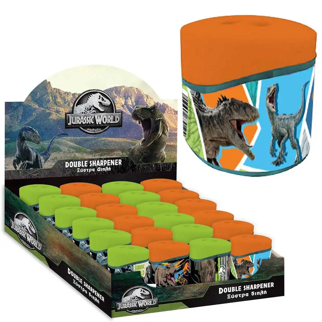 imagen de Jurassic World: Sacapuntas de dos agujeros con depósito 1ud 1