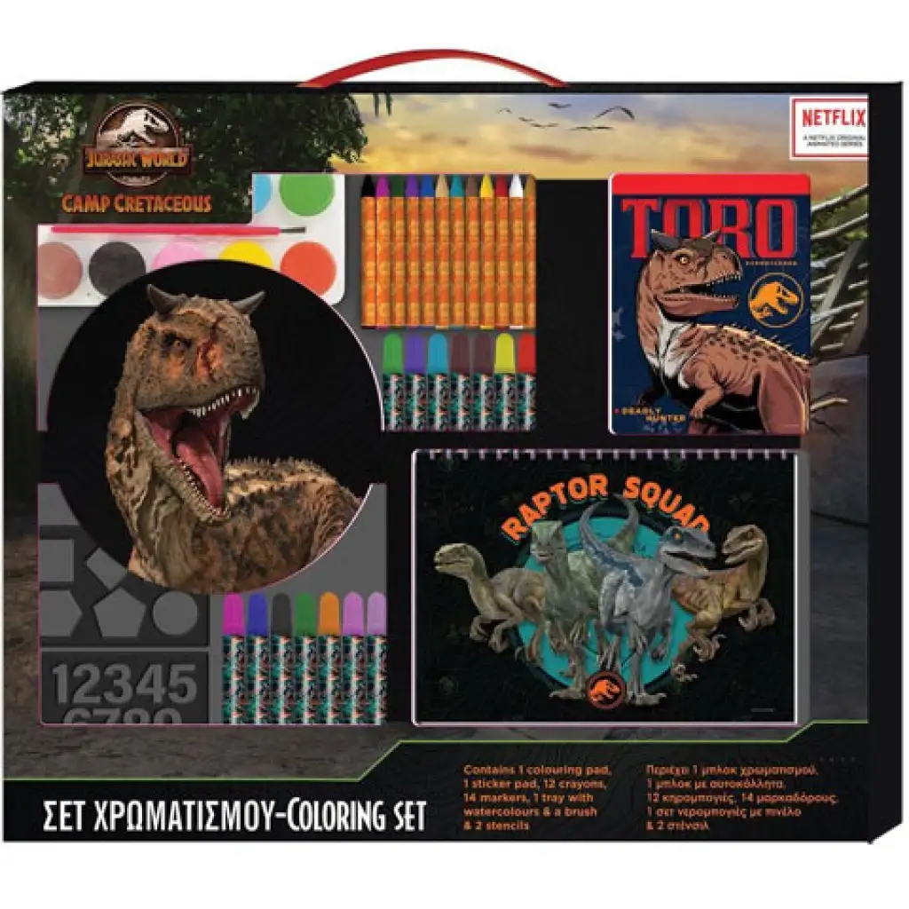imagen de Jurassic World: Set de colorear de campamento de la era de los dinosaurios 54x47cm 1