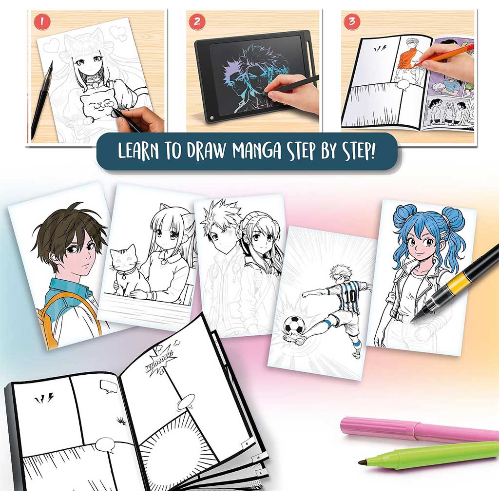 imagen de Kids Art: Manga Academy cuaderno de colorear creativo - Lisciani 3