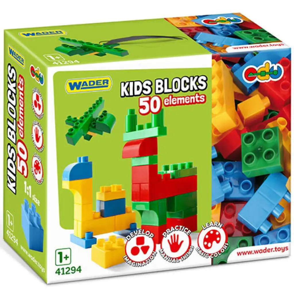 imagen de Kids Bloks elementos de construcción set de 50 piezas - Wader 1
